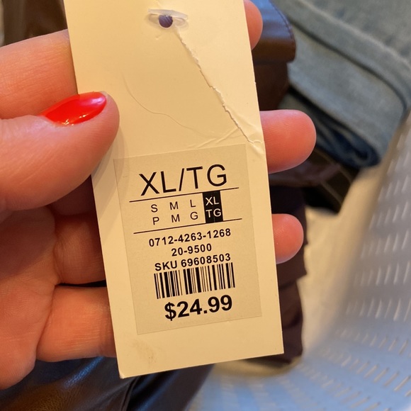 Wet seal, faux leather pants, dark brown - Picture 3 of 3